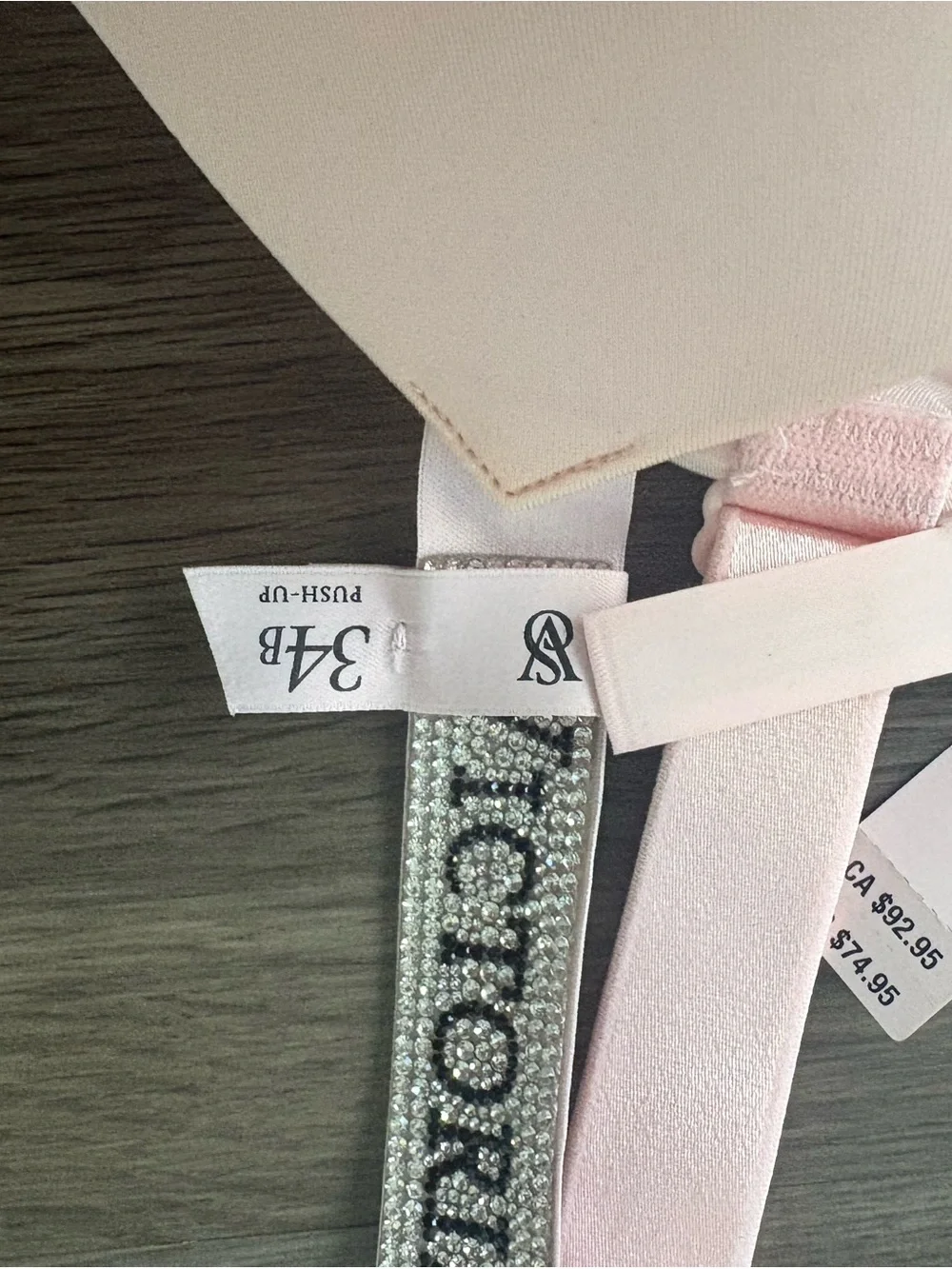 Victoria's Secret Pale Pink Padded Bra with Logo Elastic Straps - Picture 2 of 2